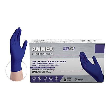 Ammex® GWRBN44100 - Gloveworks HD™ Medium Powder-Free Royal Blue